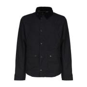 Barbour Svart Vaxad Bomullsjacka med Quiltad Foder Black, Herr