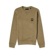 Belstaff Klassiskt Logo Sweatshirt i True Olive-S Green, Herr