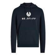 Belstaff Color Block Signature Sweatshirt Hoodie Blue, Herr