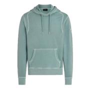 Belstaff Gauge Hoodie Lättviktsfleece Stålgrön Green, Herr