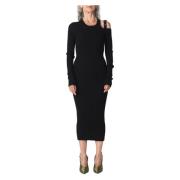 Blumarine Midi Dresses Black, Dam