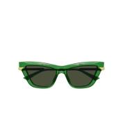 Bottega Veneta Kvinnors Cateye Solglasögon i Grön Transparent Green, D...