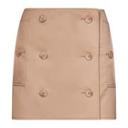 Burberry Beige Bomullskjol med Trench-liknande Design Beige, Dam