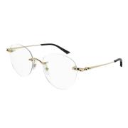 Cartier Gles Ct0309O Panther Svart Emalj Solglasögon Yellow, Dam