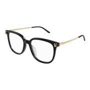 Cartier Svart Guld Transparent Glasögon Black, Unisex