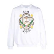 Casablanca Ekologisk bomullssweatshirt med grafiskt tryck White, Herr