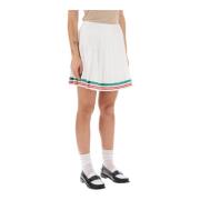 Casablanca Veckad silkes tennis mini kjol med randiga detaljer White, ...
