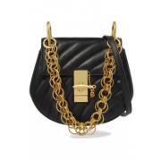 Chloé Mini Drew Bijou Stucco Crossbody Väska Black, Dam