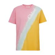 Chloé Tie-Dye Logo Print T-Shirt Multicolor, Dam