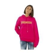 Dsquared2 Gul Logo Oversized Hoodie Pink, Dam