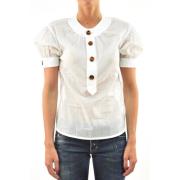 Dsquared2 Vit Knäppt Blus för Kvinnor Mod.S75DL0183S35278010 White, Da...