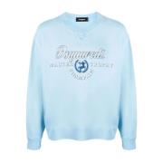 Dsquared2 Ljusblå Cool Fit Crew-Neck Sweatshirt Blue, Herr