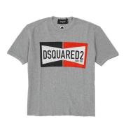 Dsquared2 Tvåfärgad Logo T-Shirt Gray, Herr