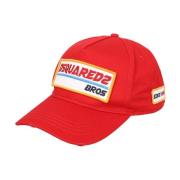 Dsquared2 Bros Logo-patch Baseball Cap Red, Herr