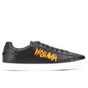 Dsquared2 Rock Logo Läder Sneakers Black, Herr