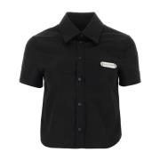 Dsquared2 Stilren Svart Poplin Skjorta Black, Dam