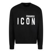 Dsquared2 Be Icon Print Sweatshirt Black, Herr