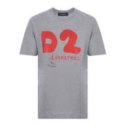 Dsquared2 Bomull T-Shirt, Grå, Dsquared2 Gray, Dam