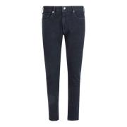 Emporio Armani Blå Bull Denim Slim Fit Byxor Blue, Herr