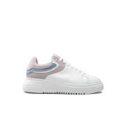 Emporio Armani Sneakers med Multifärgad Bakinsats för Kvinnor White, D...