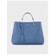 Emporio Armani Stor Toteväska i Mjukt Konstläder Blue, Dam