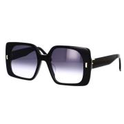 Fendi Glamorösa Oversized Geometriska Solglasögon Black, Unisex