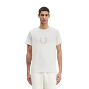 Fred Perry Vit Laurel Wreath Grafisk T-shirt White, Herr