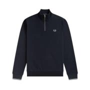 Fred Perry Halva zip -tröja Blue, Herr