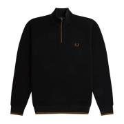 Fred Perry Texturerad Merino Stickad Tröja Black, Herr