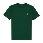 Fred Perry Klassisk Bomull Ringer T-Shirt Green, Herr