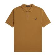 Fred Perry Slim Fit Enfärgad Polo i Mörk Karamell/Marinblå Brown, Herr