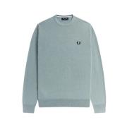 Fred Perry Klassisk Crew Neck Jumper i Blå Blue, Herr