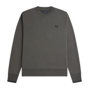 Fred Perry Tidlösa Crewneck Sweaters Green, Herr