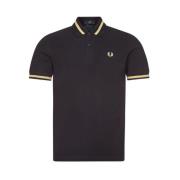 Fred Perry Original Single Tipped Polo i Svart/Champagne Black, Herr