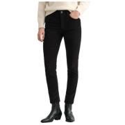 Gant Smala Sammetbyxor Black, Dam