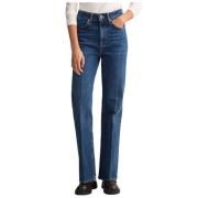 Gant Högmidjade Flare Jeans Blue, Dam