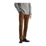 Gant Slim Fit Corduroy Jeans Brown, Herr