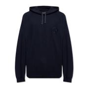 Giorgio Armani Hoodie med logotyp Blue, Herr