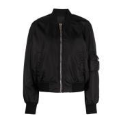 Givenchy Svart Bomberjacka med Flera Fickor Black, Dam