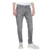 John Richmond Slim-Fit Jeans med Revor och H-Logo Gray, Herr