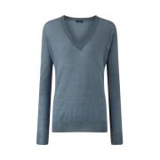 Joseph V-neck Knitwear Blue, Dam