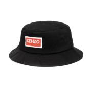 Kenzo Stilfullt Logobroderad Bucket Hat Black, Dam
