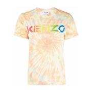 Kenzo Logo-Print Tie-Dye T-Shirt Orange, Dam