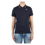 K-Way Randig Krage Polo Tröja Blue, Herr