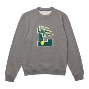 Lacoste Bomulls sweatshirt med fanfarstil Gray, Herr