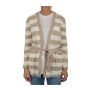 Max Mara Oversized Gingham Cardigan Beige, Dam