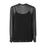 Max Mara Svart Strano Crew Neck Sweater Black, Dam