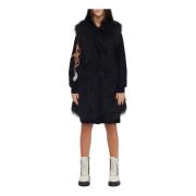 Moschino Lång Faux Fur Vest Black, Dam