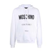 Moschino Vit Huvtröja för Män White, Herr