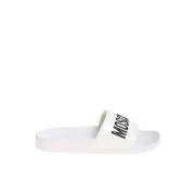 Moschino Vita Logga Pooltofflor White, Herr